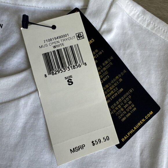 Polo Ralph Lauren 2020 US Open Ballperson Tryouts Men's White Sm Shirt Pony NWT - Picture 2 of 10